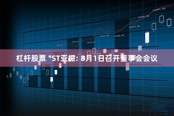 杠杆股票 *ST亚振: 8月1日召开董事会会议