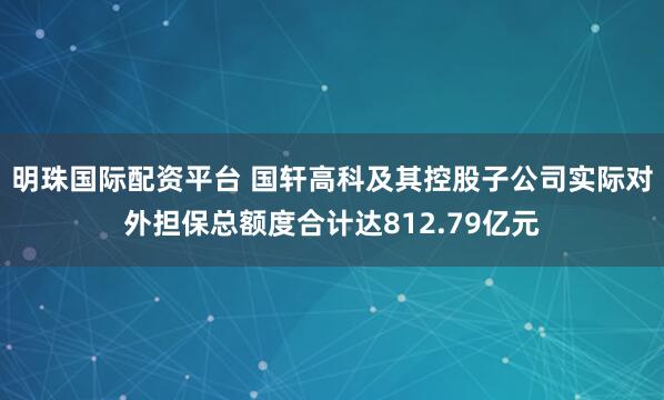 明珠国际配资平台 国轩高科及其控股子公司实际对外担保总额度合计达812.79亿元